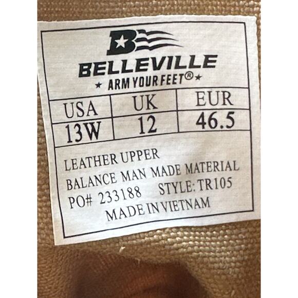 Belleville MINI-MiL TR105 Minimalist Boot Coyote Brand New Leather Nylon - Picture 5 of 7